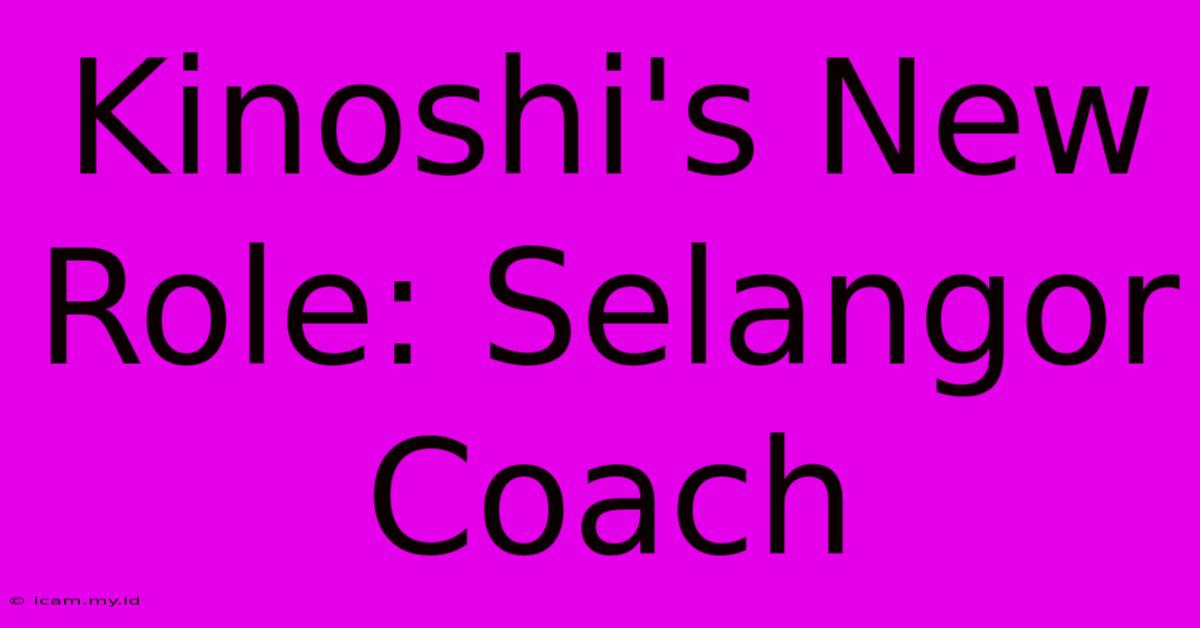 Kinoshi's New Role: Selangor Coach