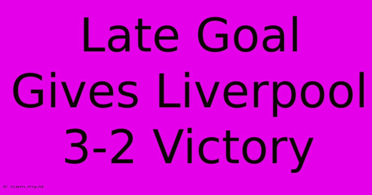 Late Goal Gives Liverpool 3-2 Victory