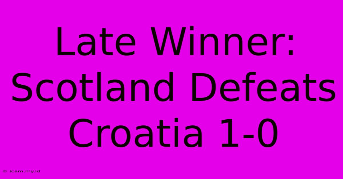 Late Winner: Scotland Defeats Croatia 1-0 Late Winner: Scotland Defeats Croatia 1-0