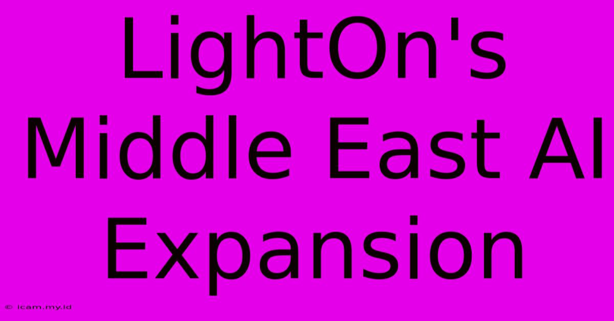 LightOn's Middle East AI Expansion