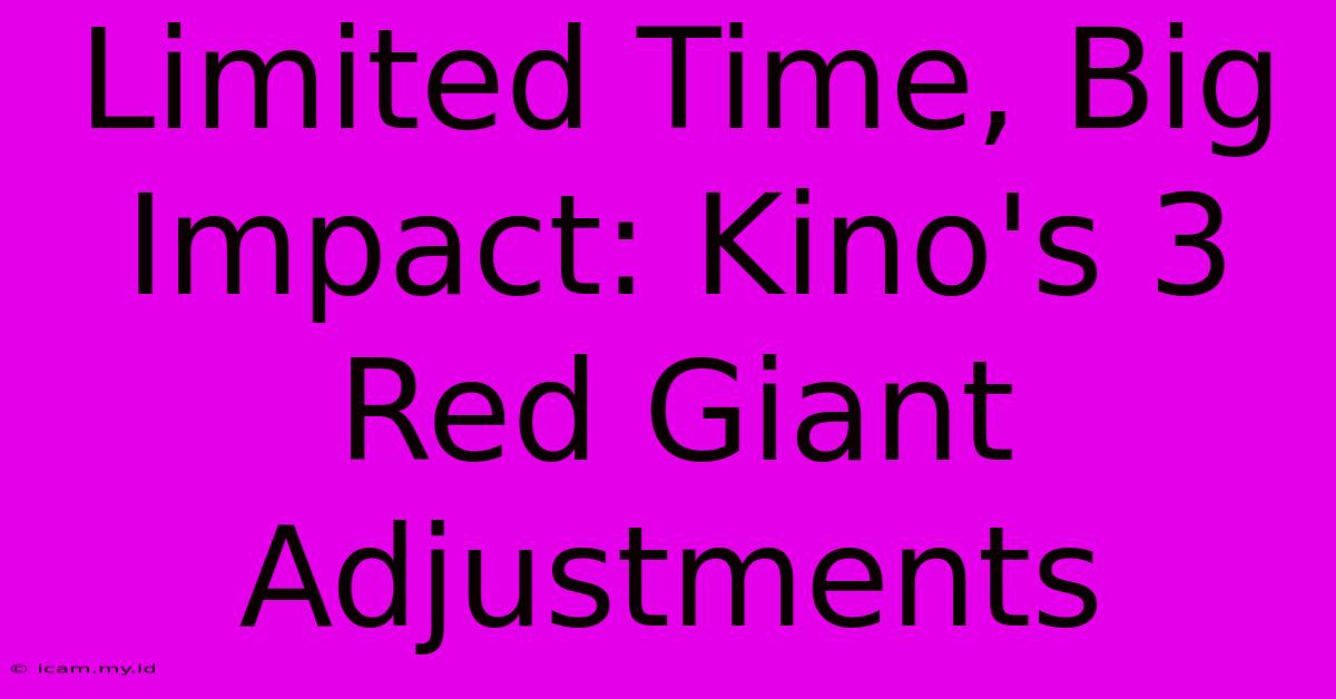 Limited Time, Big Impact: Kino's 3 Red Giant Adjustments