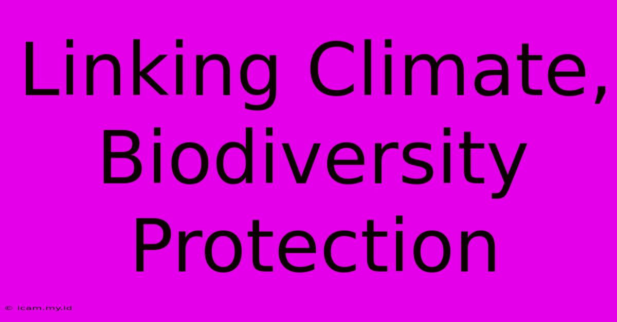 Linking Climate, Biodiversity Protection