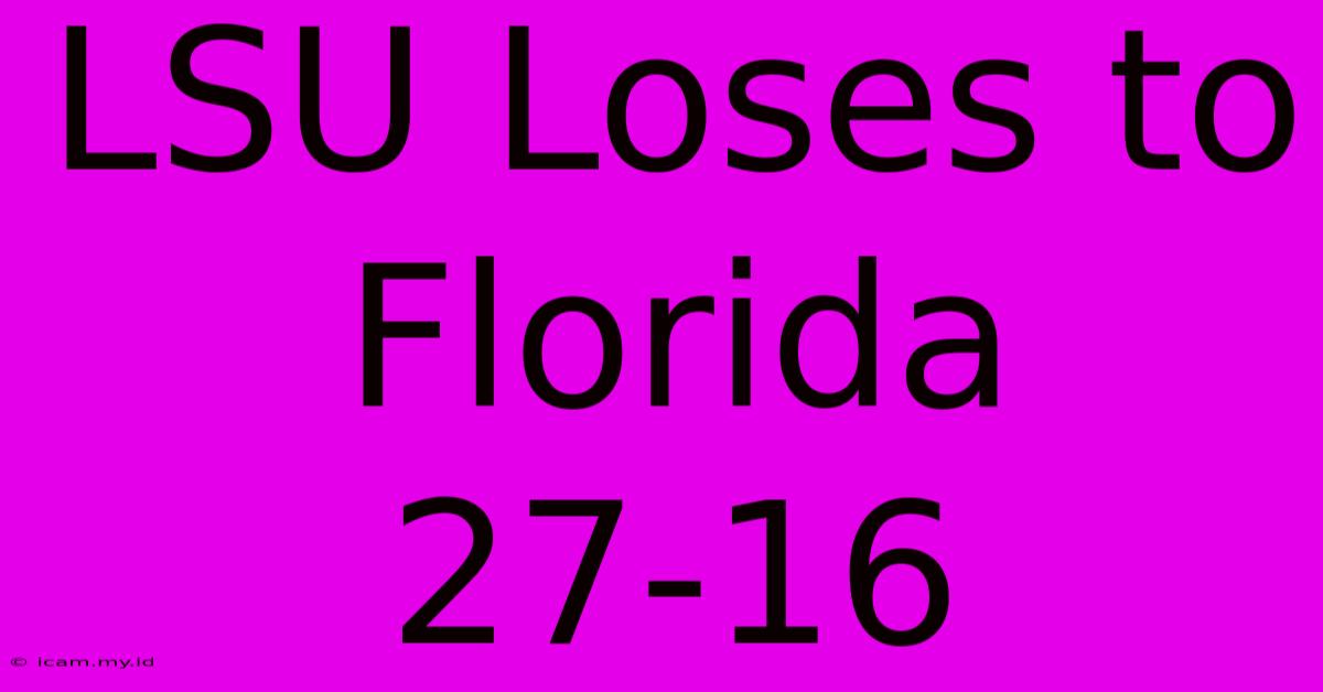 LSU Loses To Florida 27-16