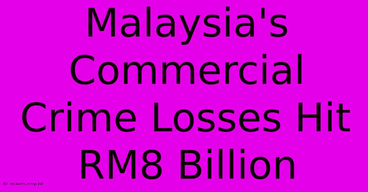 Malaysia's Commercial Crime Losses Hit RM8 Billion