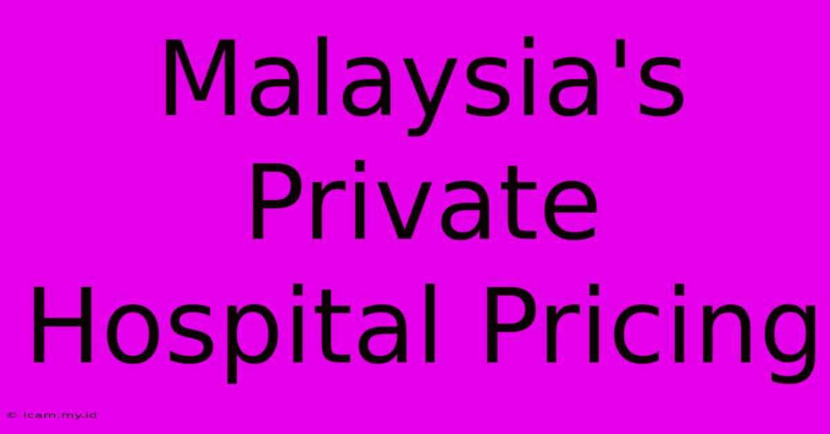 Malaysia's Private Hospital Pricing