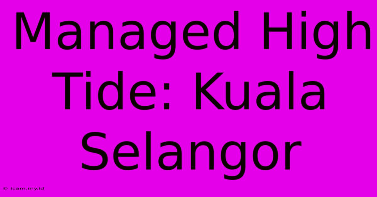 Managed High Tide: Kuala Selangor