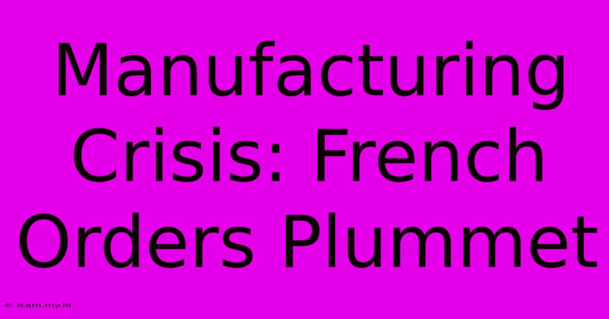 Manufacturing Crisis: French Orders Plummet