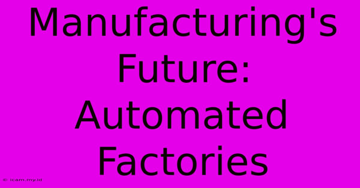 Manufacturing's Future: Automated Factories