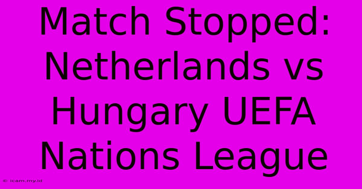 Match Stopped: Netherlands Vs Hungary UEFA Nations League