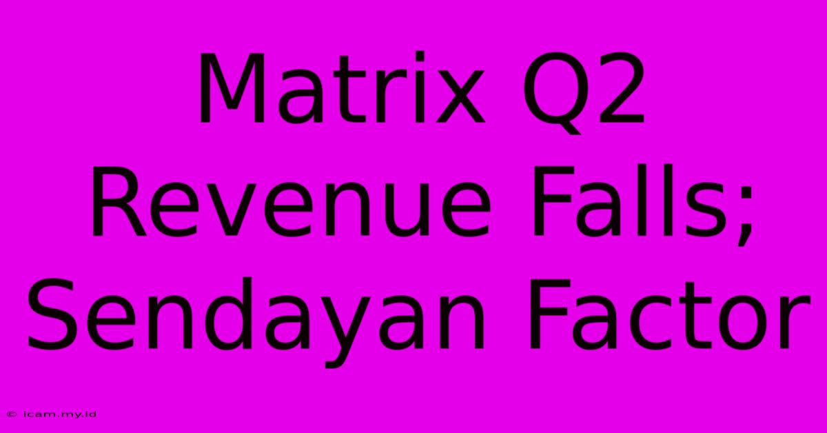 Matrix Q2 Revenue Falls; Sendayan Factor