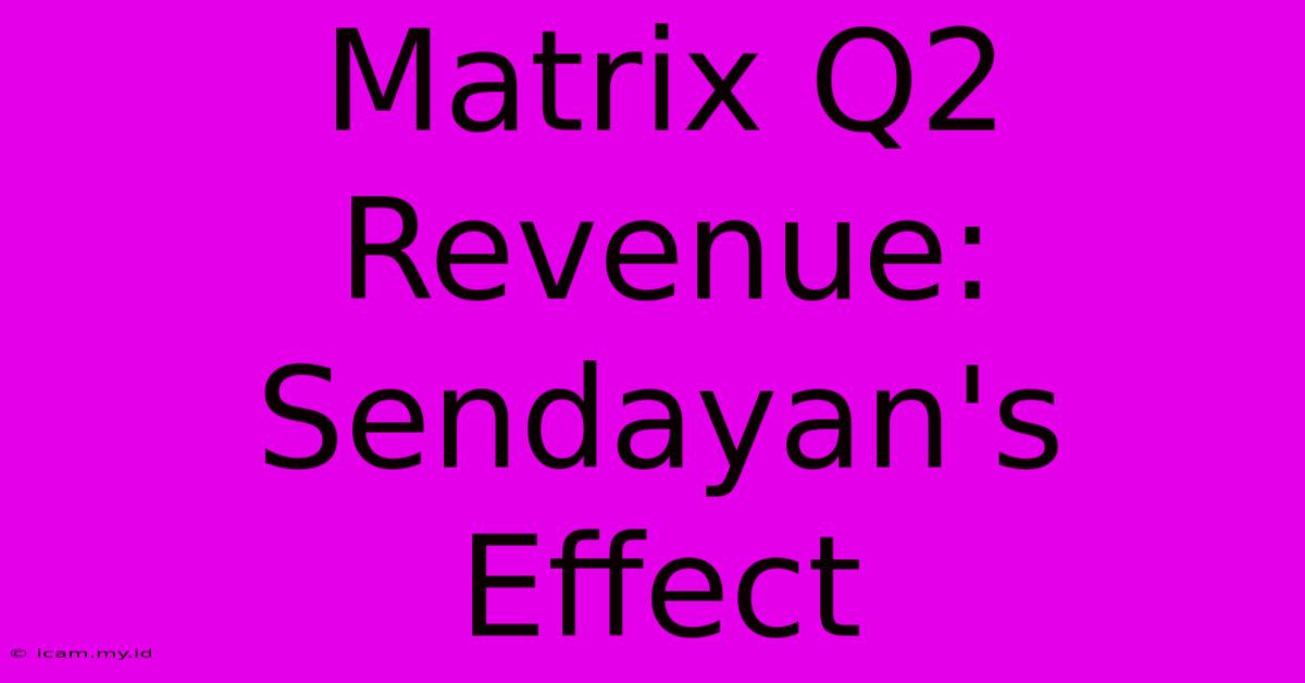 Matrix Q2 Revenue: Sendayan's Effect