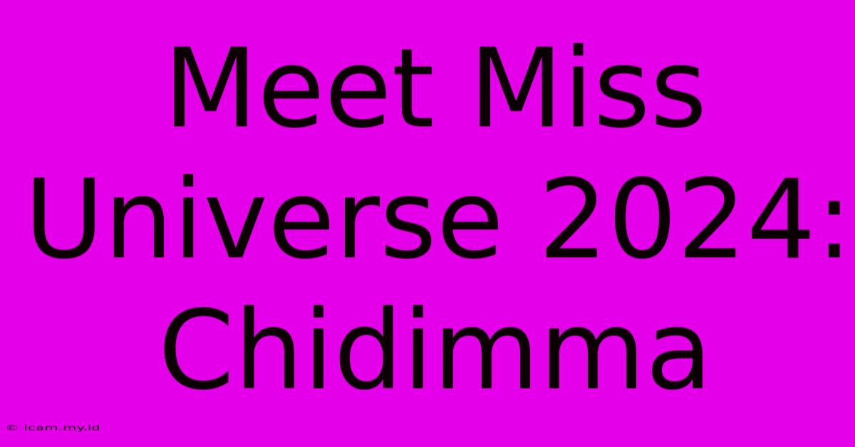 Meet Miss Universe 2024: Chidimma