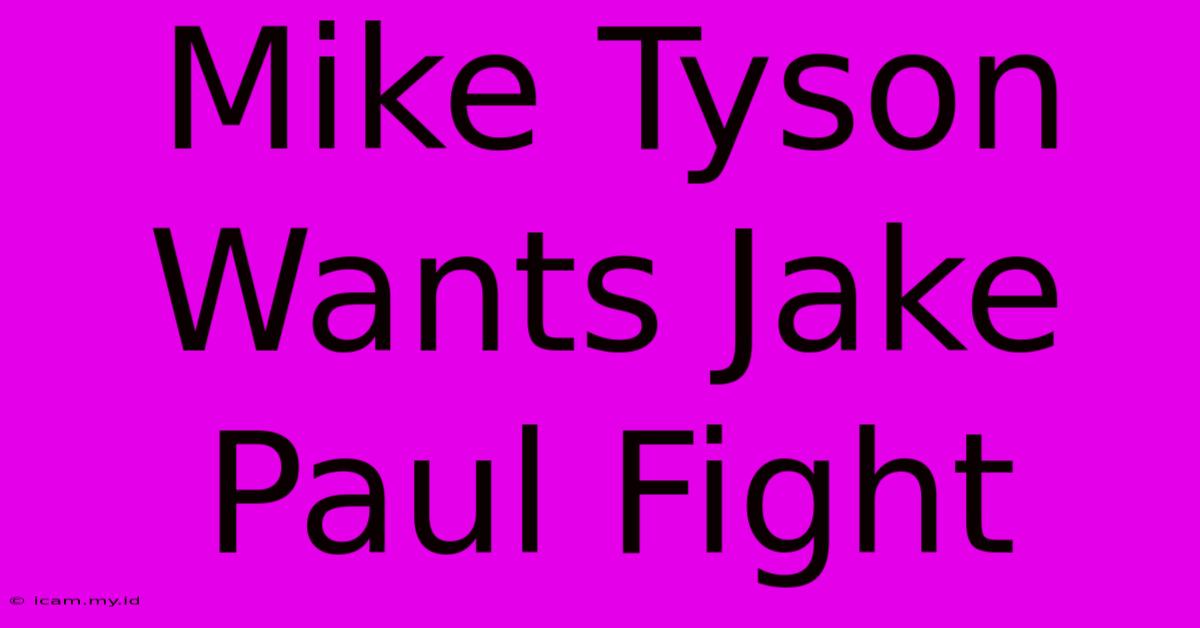 Mike Tyson Wants Jake Paul Fight