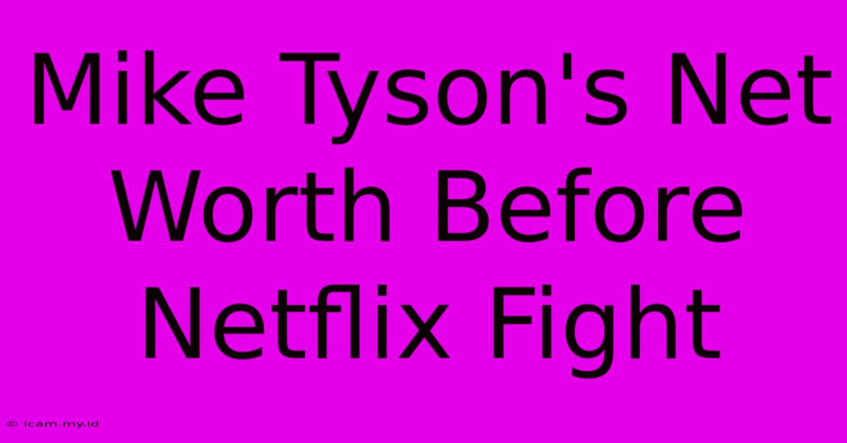 Mike Tyson's Net Worth Before Netflix Fight