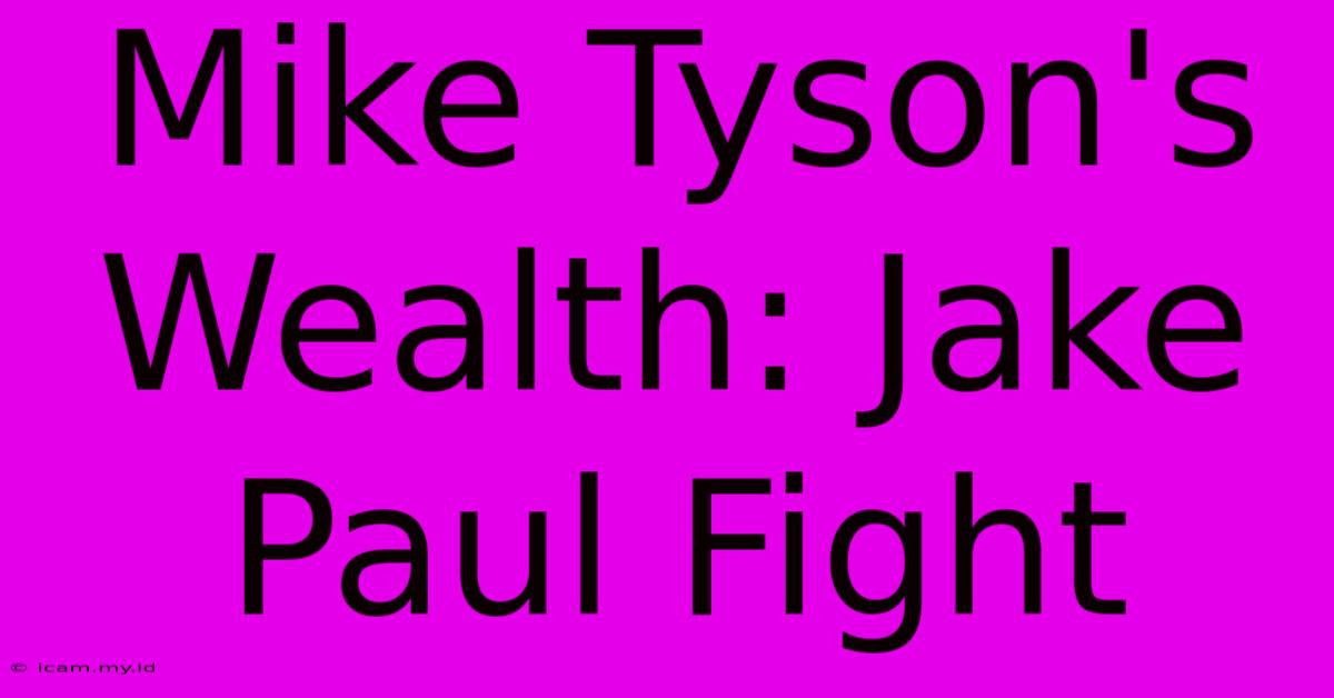 Mike Tyson's Wealth: Jake Paul Fight