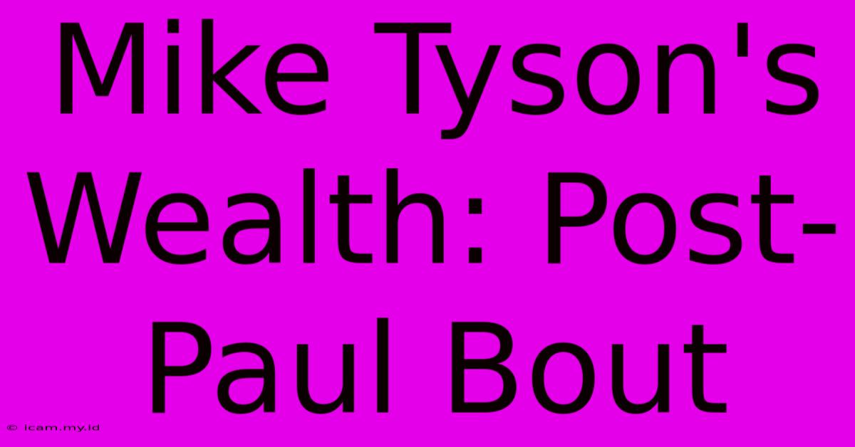 Mike Tyson's Wealth: Post-Paul Bout