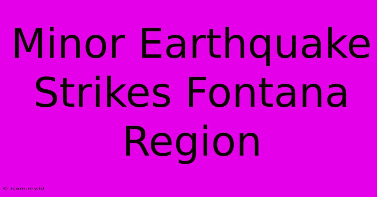 Minor Earthquake Strikes Fontana Region