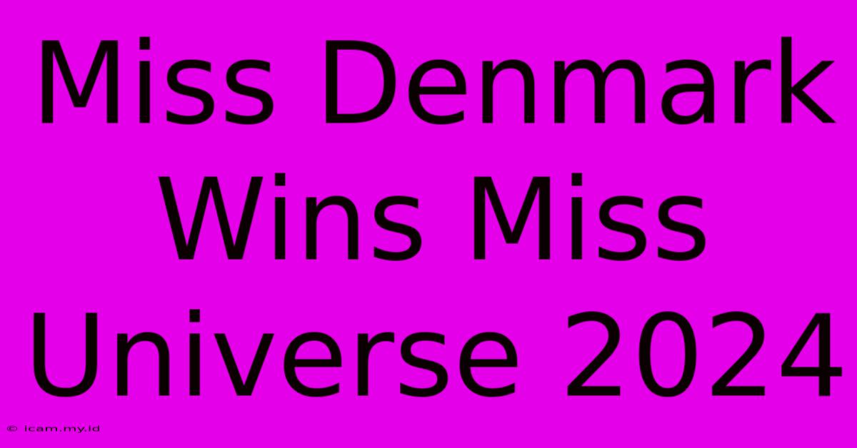 Miss Denmark Wins Miss Universe 2024