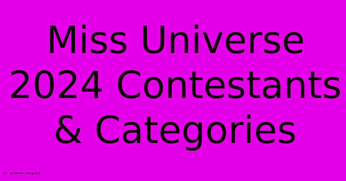 Miss Universe 2024 Contestants & Categories