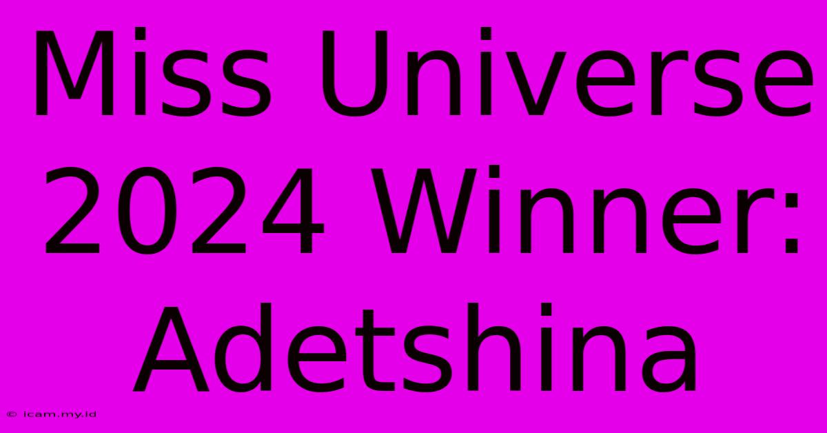 Miss Universe 2024 Winner: Adetshina