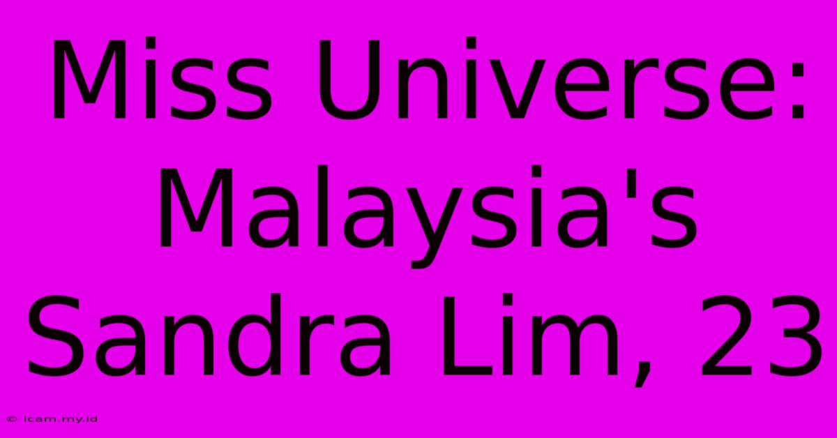 Miss Universe: Malaysia's Sandra Lim, 23