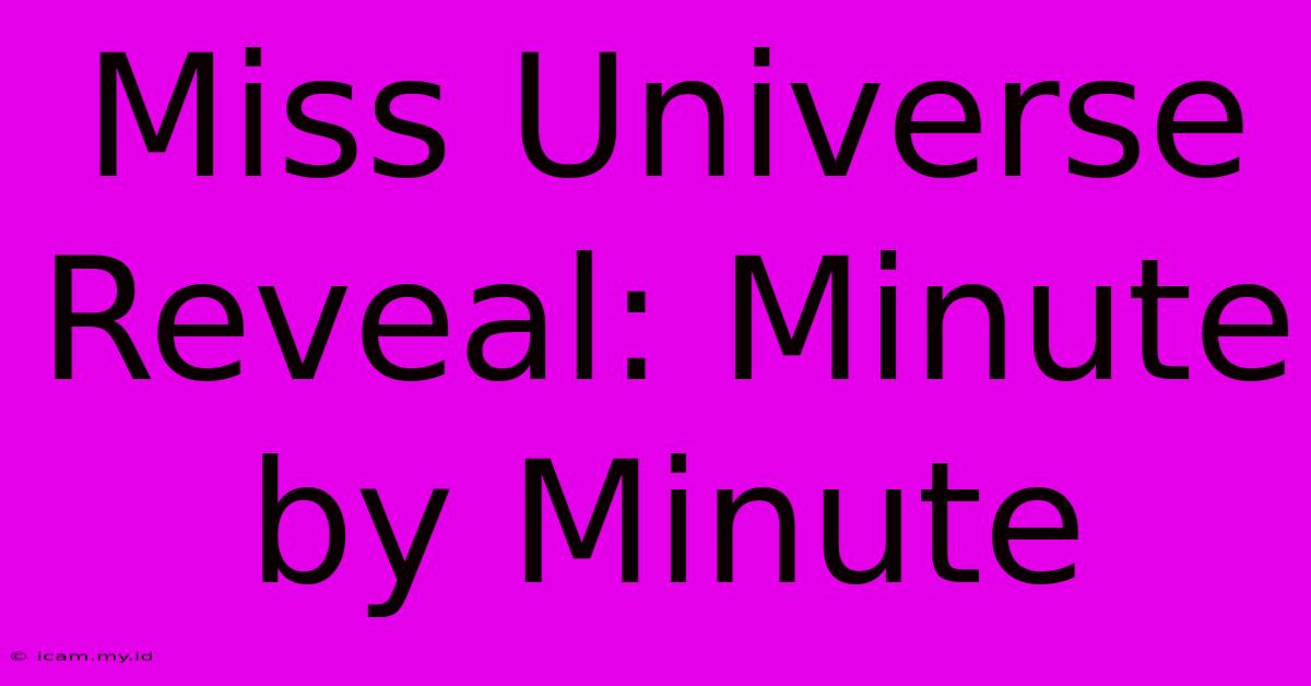 Miss Universe Reveal: Minute By Minute