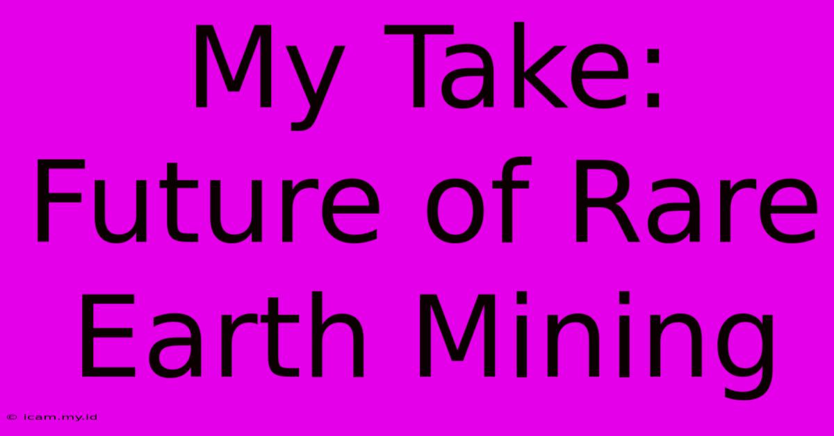 My Take: Future Of Rare Earth Mining