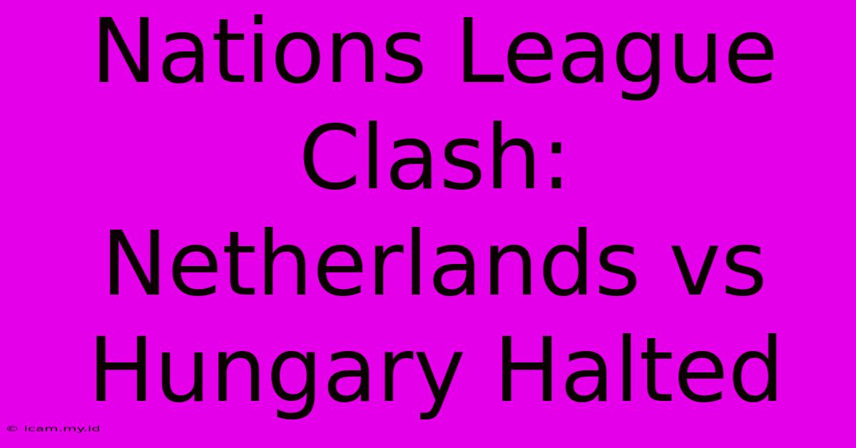 Nations League Clash: Netherlands Vs Hungary Halted