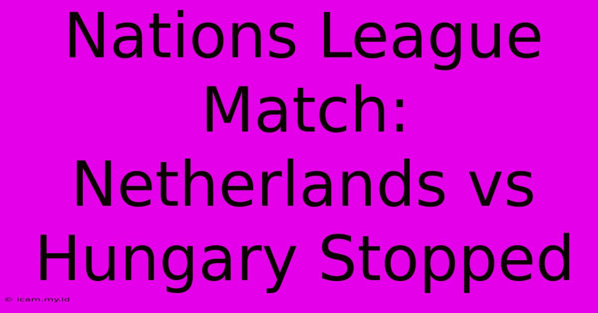 Nations League Match: Netherlands Vs Hungary Stopped