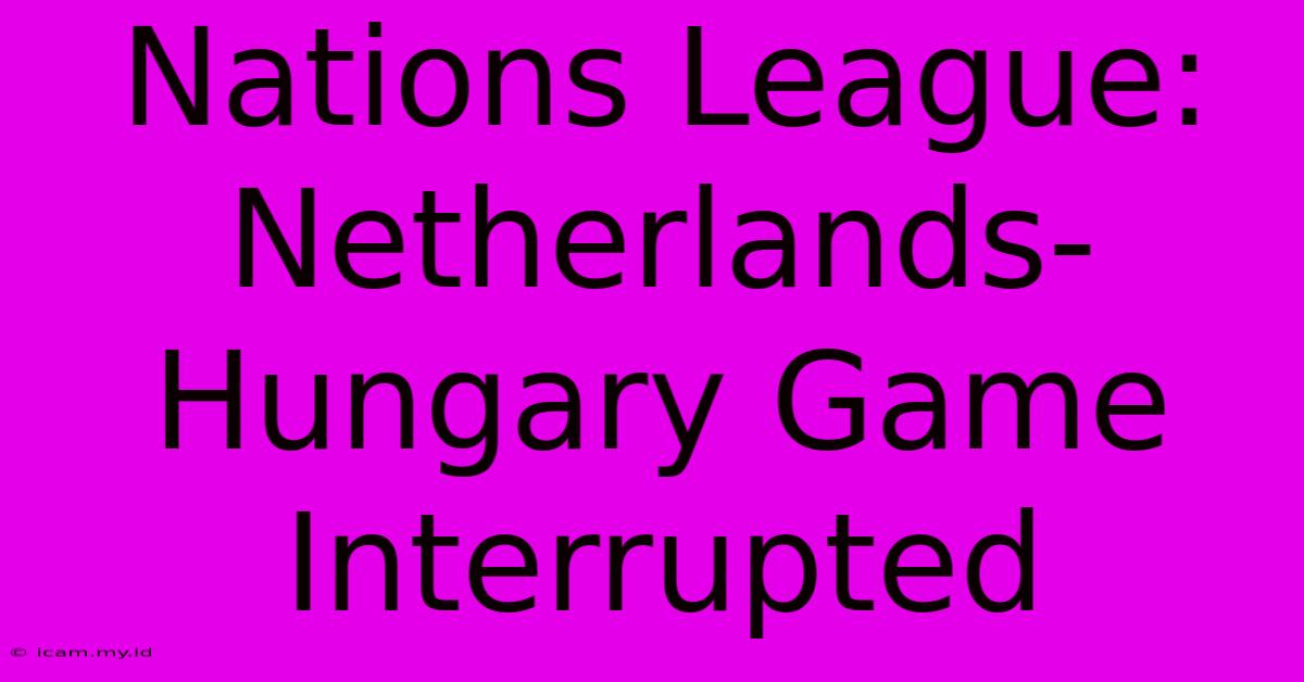 Nations League: Netherlands-Hungary Game Interrupted