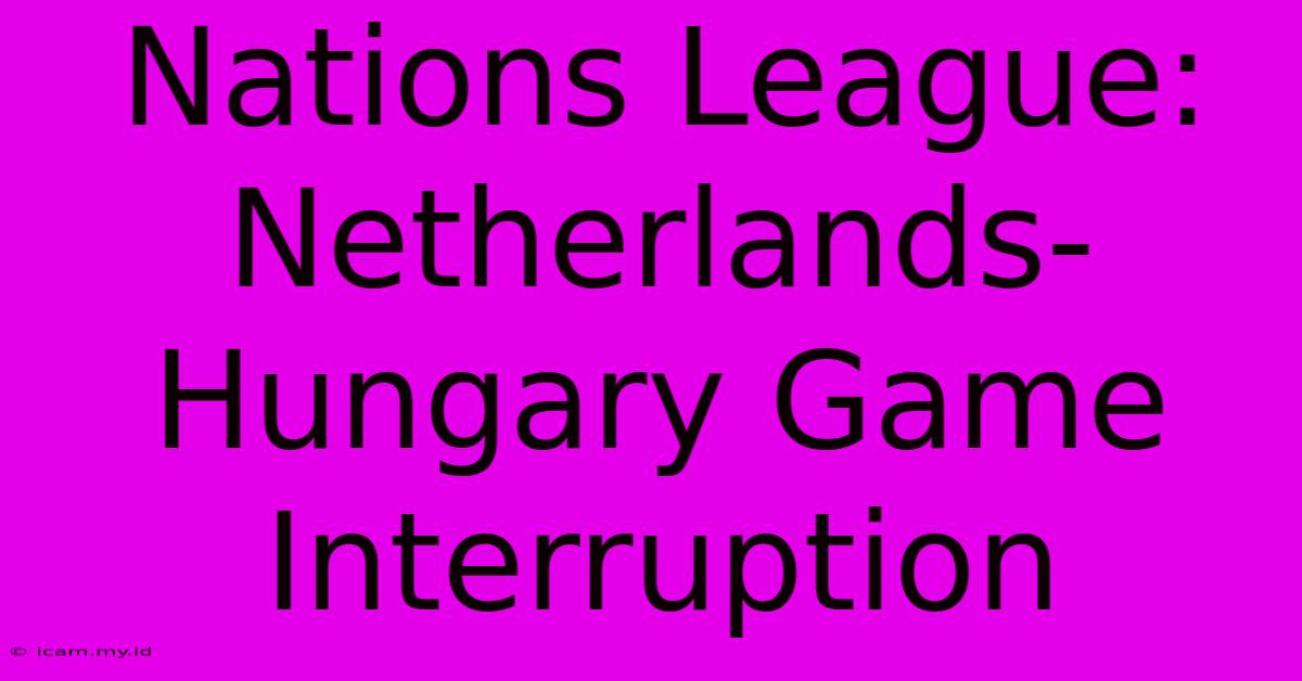 Nations League: Netherlands-Hungary Game Interruption