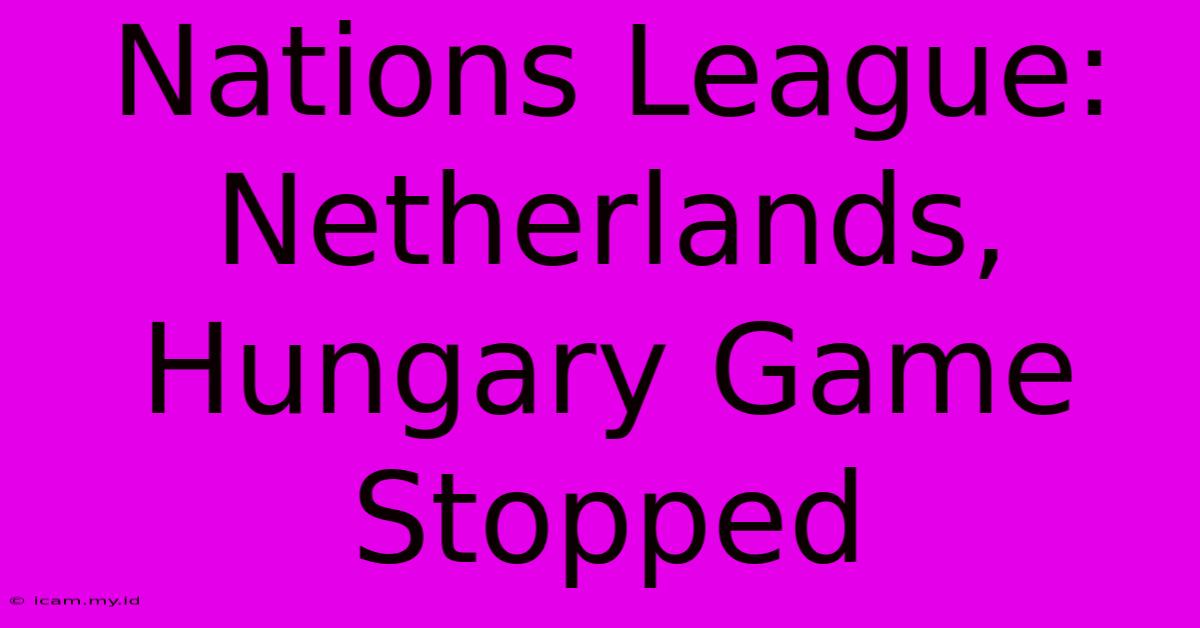 Nations League: Netherlands, Hungary Game Stopped