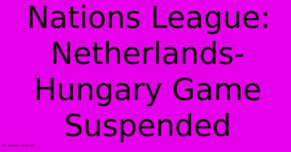 Nations League: Netherlands-Hungary Game Suspended