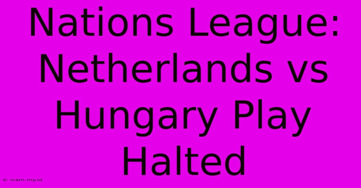 Nations League: Netherlands Vs Hungary Play Halted