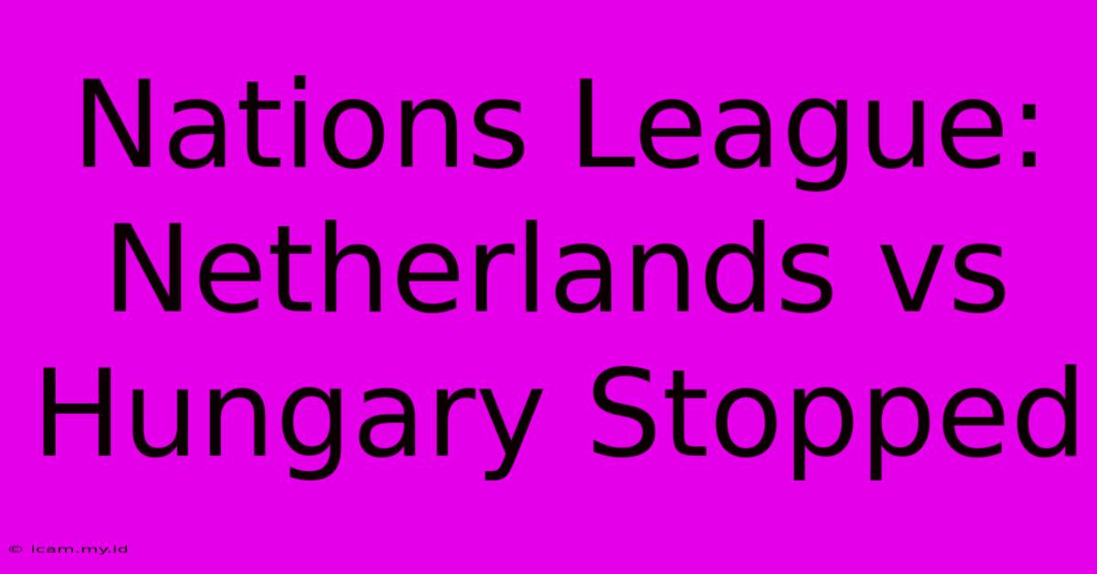 Nations League: Netherlands Vs Hungary Stopped