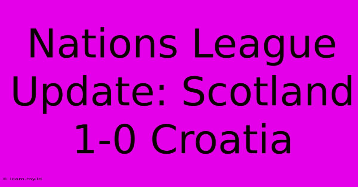 Nations League Update: Scotland 1-0 Croatia