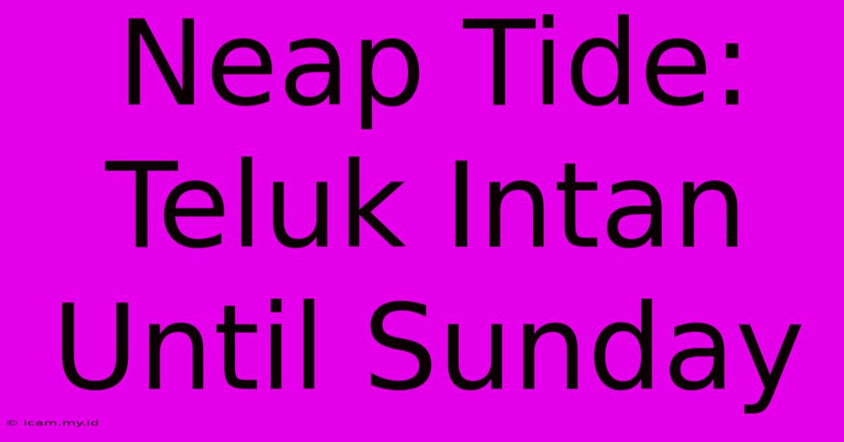 Neap Tide: Teluk Intan Until Sunday