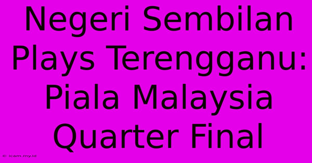 Negeri Sembilan Plays Terengganu: Piala Malaysia Quarter Final