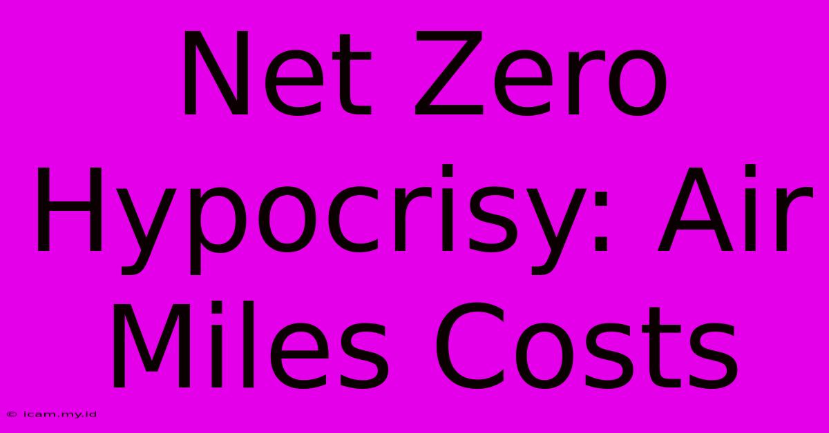 Net Zero Hypocrisy: Air Miles Costs