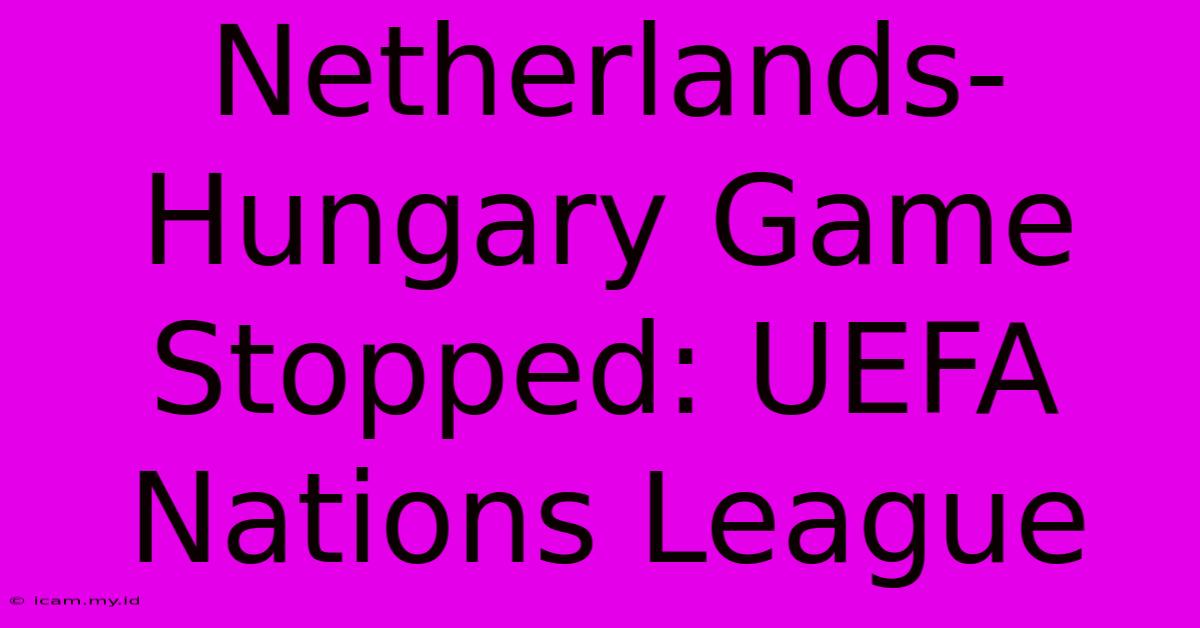 Netherlands-Hungary Game Stopped: UEFA Nations League