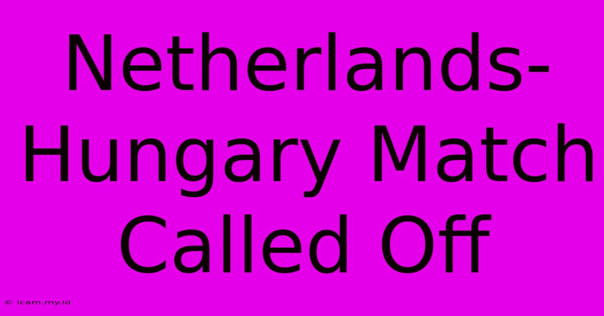 Netherlands-Hungary Match Called Off