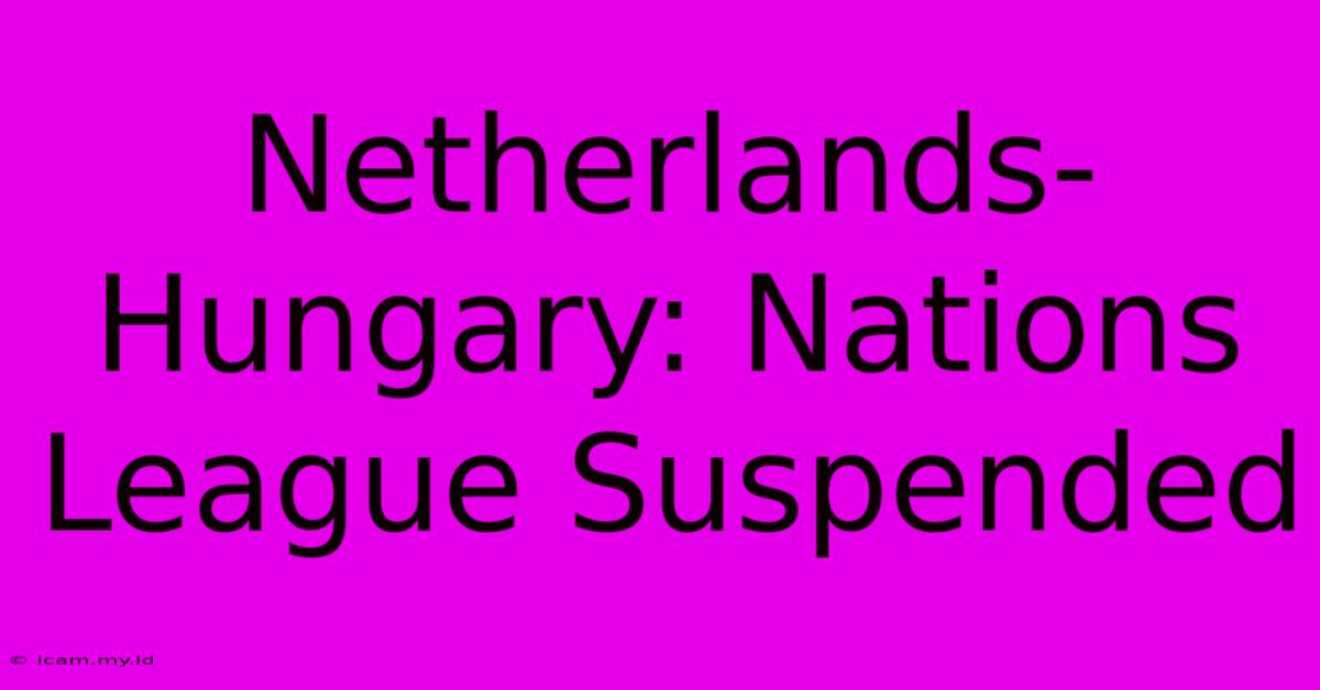 Netherlands-Hungary: Nations League Suspended