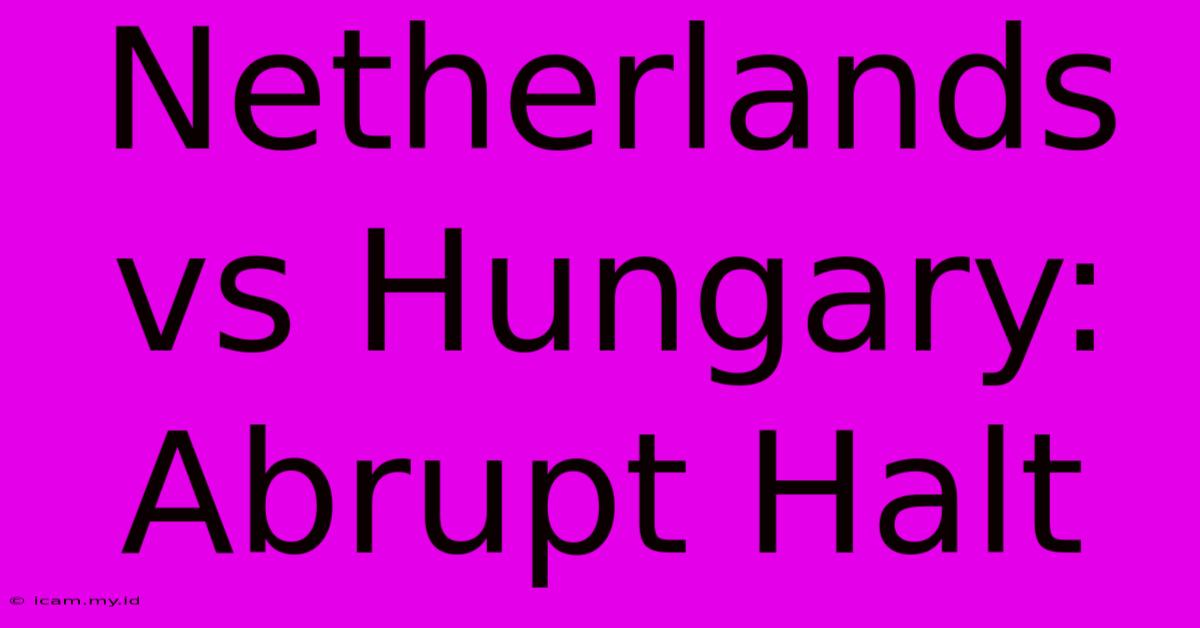 Netherlands Vs Hungary: Abrupt Halt