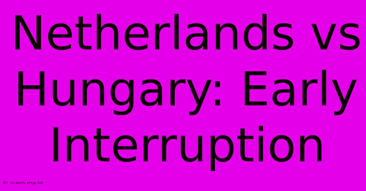 Netherlands Vs Hungary: Early Interruption