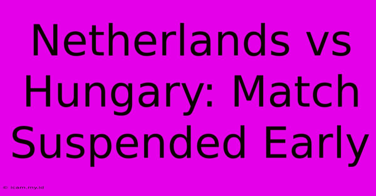 Netherlands Vs Hungary: Match Suspended Early