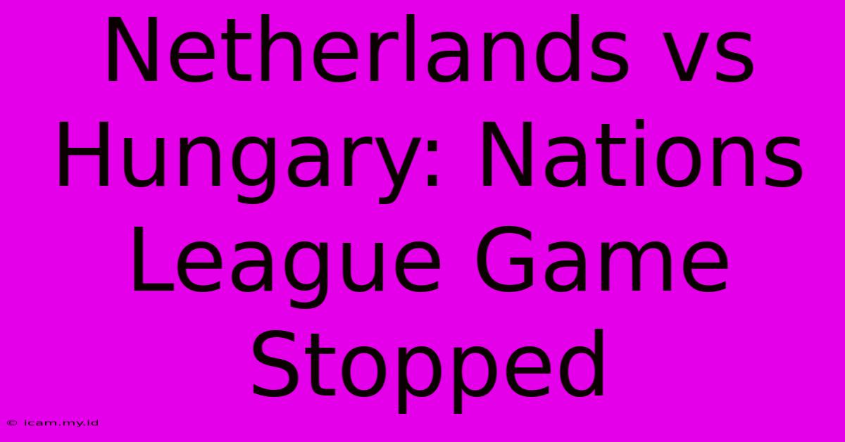 Netherlands Vs Hungary: Nations League Game Stopped