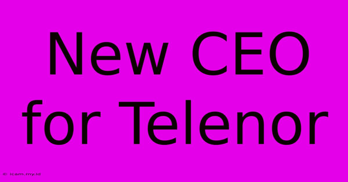 New CEO For Telenor