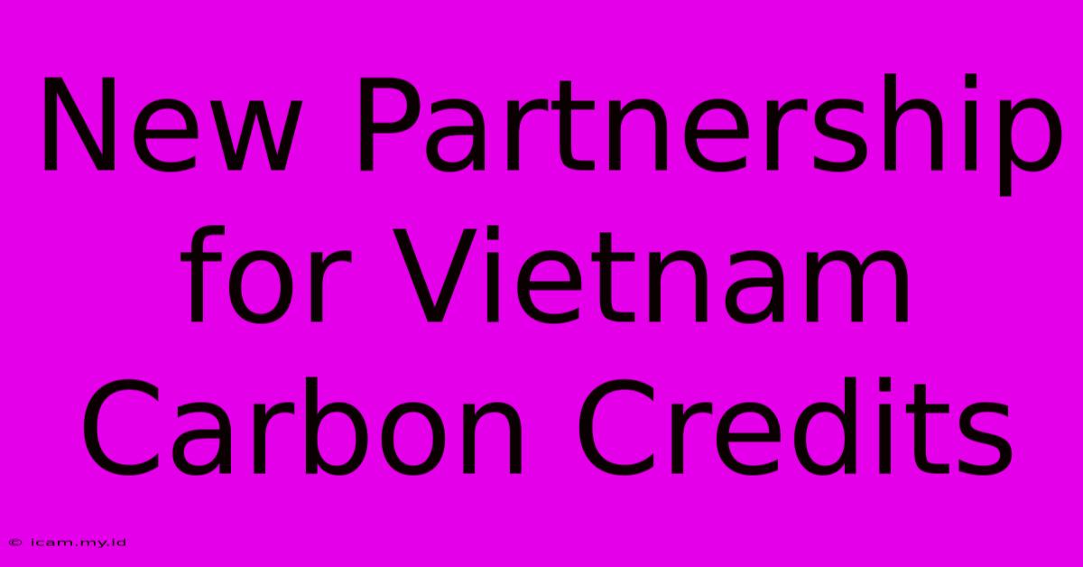 New Partnership For Vietnam Carbon Credits