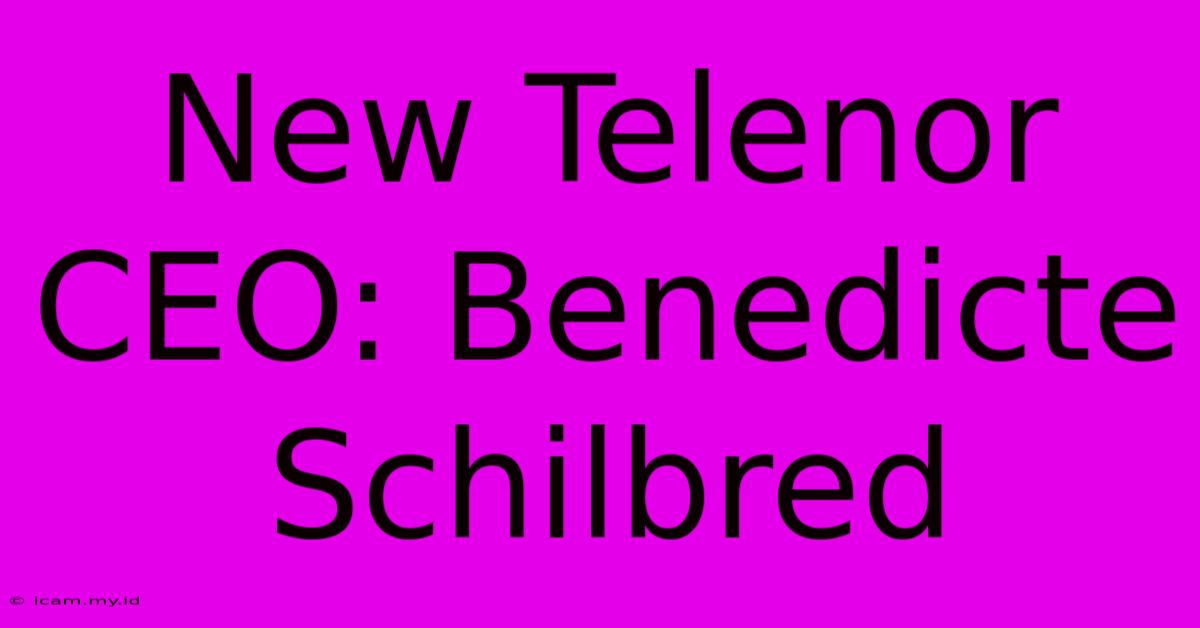 New Telenor CEO: Benedicte Schilbred