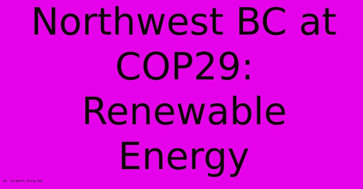 Northwest BC At COP29: Renewable Energy